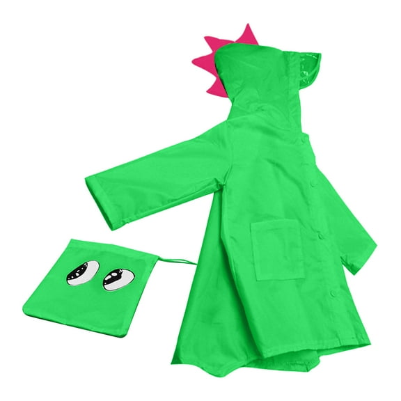 Lilgiuy Toddler Raincoats Casual Solid Color Lightweight Waterproof Rainsuit 3D Cartoon Rain Jacket Girls Boys Rainwear Poncho for Camping Travel Army Green(1-8Years)