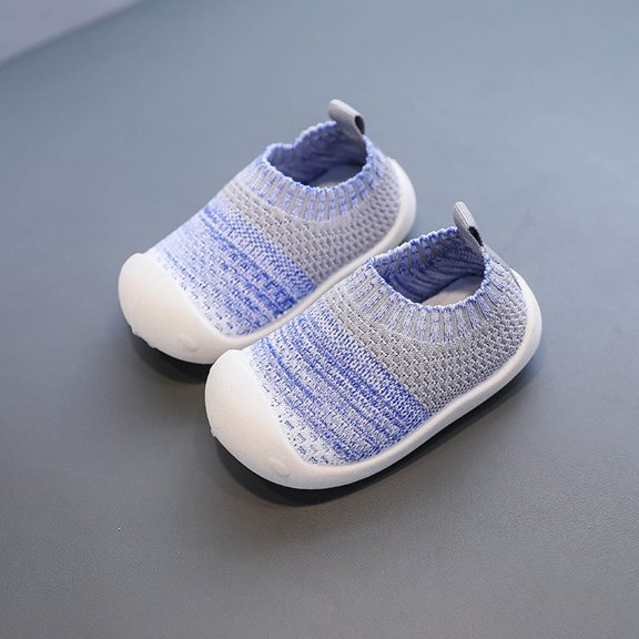 Lilgiuy Toddler Shoes Baby Boys Girls Cute Breathable Mesh Non-slip Soft Bottom Fly Weaving Casual Shoes，Dark Blue,Months