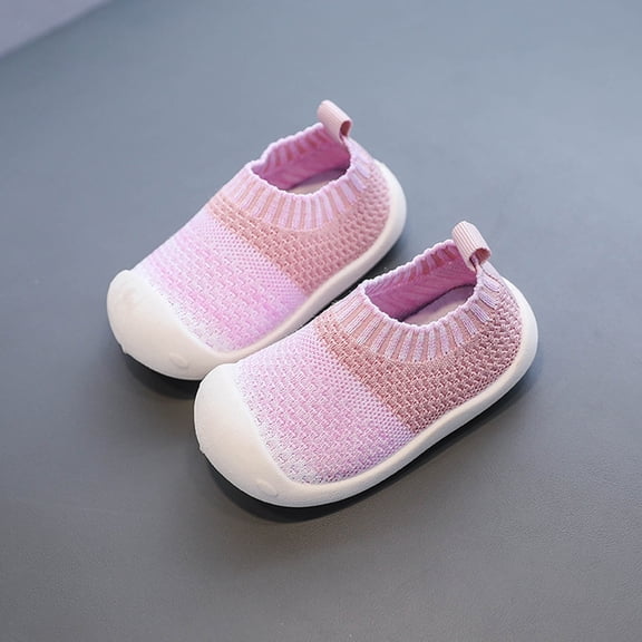 Lilgiuy Toddler Shoes Baby Boys Girls Cute Breathable Mesh Non-slip Soft Bottom Fly Weaving Casual Shoes，Pink,Months Fall for 2022 Spring Winter