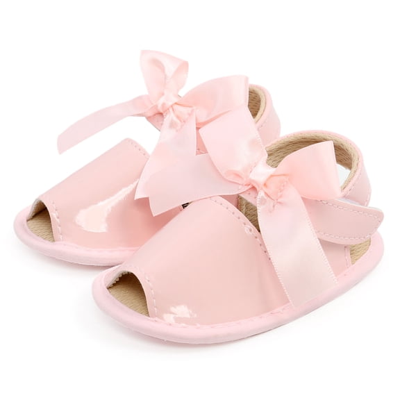 Lilgiuy Toddler Shoes Baby Girls Cute Fashion Cotton Sequins Bow Non-slip Soft Bottom Sandals for Baby Shower