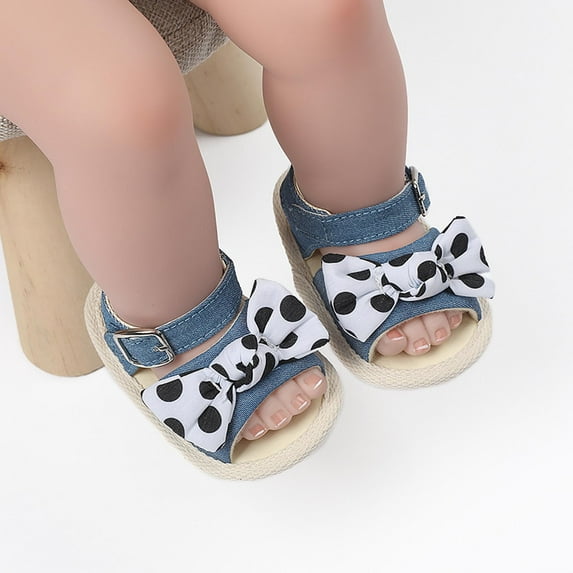 Lilgiuy Toddler Shoes Baby Girls Cute Fashion Rhinestones Weave Hollow Out Bow Non-slip Soft Bottom Sandals Party School Shoes
