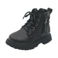 thumbnail image 1 of Lilgiuy Toddler Shoes Boys Girls British Style Fashion Lacein Zipper Non Slip Keep Warm Comfortable Boots Outdoor, 1 of 8