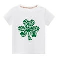 thumbnail image 1 of Lilgiuy Toddler St Patricks Day Shirts Boys Girls Lucky Green Shamrock Graphic T-Shirt Casual Short Sleeve Tee Tops for Travel Vacation (White), 1 of 3