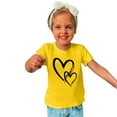 thumbnail image 1 of Lilgiuy Toddler Valentine's Day Shirts Boys Girls Summer Solid Color Love Heart Graphic T-Shirt Casual Short Sleeve Tee Tops for First Day of School (Yellow), 1 of 4