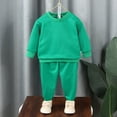 thumbnail image 1 of Lilgiuy Tollder Baby Fall Outfits for Girl Boy Casual Solid Color Long Sleeve Round Neck Top and Long Drawstring Sweatpants Set Toddler Sweatsuit Gifts for Your Kids (Green,3-4 Years), 1 of 5