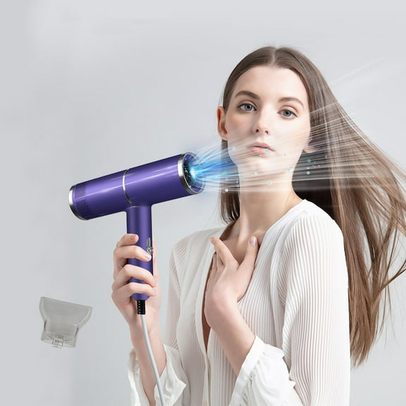 Lilgiuy Travel Hair Dryer Powerful Blow Dryer , Lightweight & Fast Drying Electric Hair Dryer Home Hair Dryer Hot Wind Comb Hair Salon Blowing Comb, 7.87"x8.86", Purple
