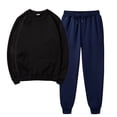 thumbnail image 1 of Lilgiuy Two Piece Sets for Women Plus Size Comfy Solid Color Tracksuits Long Sleeve Crewneck Pullover Tops and Long Pants for Christmas Party, 1 of 5