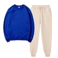 thumbnail image 1 of Lilgiuy Two Piece Sweatsuit Sets for Women Casual Solid Color Sweatsuits Baggy Long Sleeve Loose Matching Elastic Tracksuit Pants Sets for Carnival Time, 1 of 5
