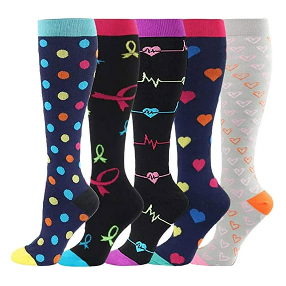 Lilgiuy Unisex 5 Pairs Socks Brede Kalf Compressie Sports Socks Winter Clothes for 2022