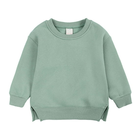 Lilgiuy Unisex Baby Fleece Hooded Sweatshirt Fall Winter Hoodies Casual Solid Basic Round Neck Long Sleeve Pullover Top for 9-12 Months