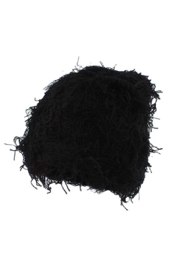 Unisex Distressed Balaclava Winter Warm Knitted Beanie Outdoor Fuzzy Winter Hats Thick Knit Beanie Caps for Men Women