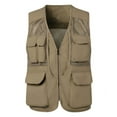 thumbnail image 1 of Lilgiuy Unisex Fashion Mesh Vest Casual Thin Breathable Multi-bag Sleeveless Loose Vest for Photography Travel Hiking Khaki, 1 of 3