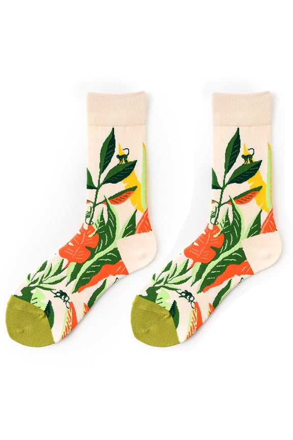 Unisex Printing Towel Bottom Socks Long Sock Comfortable Socks Fall Dresses for 2022 Spring Winter