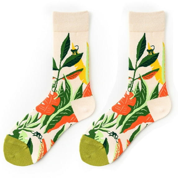 Lilgiuy Unisex Printing Towel Bottom Socks Long Sock Comfortable Socks Fall Dresses for 2022 Spring Winter