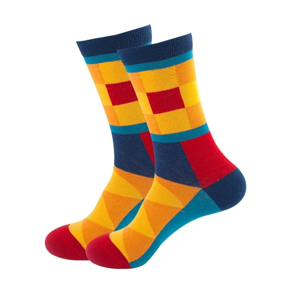 Lilgiuy Unisex Winter Socks Thicken Knit Vintage Casual Gifts Printed Cozy Soft Socks for Tennis Golf Exercise