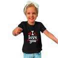 thumbnail image 1 of Lilgiuy Valentine's Day Shirts Toddler Boys Girls Valentine Letter Print Heart Graphic T-Shirt Casual Short Sleeve Crewneck Tee Tops Outwear (Black), 1 of 5