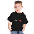 thumbnail image 1 of Lilgiuy Valentine's Day Shirts Toddler Boys Girls Valentine Letter Print Heart Graphic T-Shirt Casual Short Sleeve Crewneck Tee Tops for Running Tennis (Black), 1 of 5