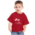 thumbnail image 1 of Lilgiuy Valentine's Day Shirts Toddler Boys Girls Valentine Love Letter Print Truck Graphic T-Shirt Casual Short Sleeve Crewneck Tee Tops for Running Tennis (Red), 1 of 5