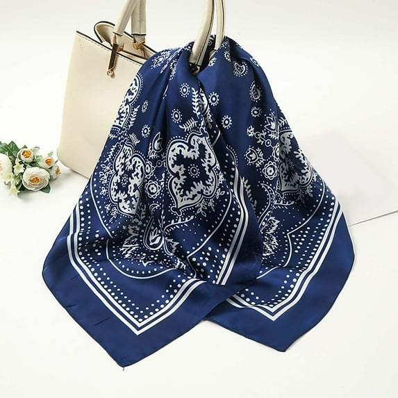 Lilgiuy Vintage Cashew Flower Personality Small Scarf Decorated With Imitation Silk Square Scarf Winter Fashion 2022