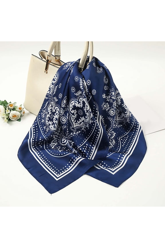 Vintage Cashew Flower Personality Small Scarf Decorated With Imitation Silk Square Scarf Winter Fashion 2022