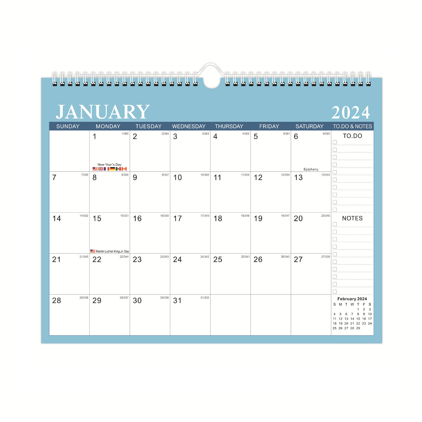 Lilgiuy Wall Calendar 2024-2025 Monthly Calendar, 12 X 15 Inches, Thick 