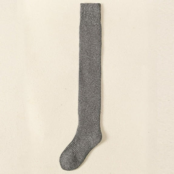 Lilgiuy Warm Winter Knee High Socks for Women Boot Coffee Long Thick Socks Support