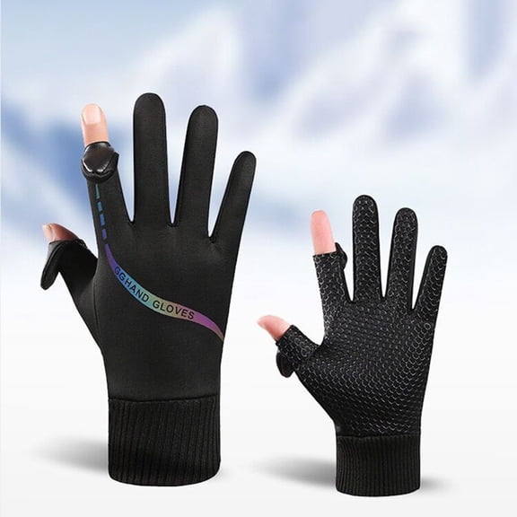 Lilgiuy Winter Gloves for Men Touch-Screen Windproof Warm Anti-Slip Cold Weather Mittens for Christmas Birthday New Year