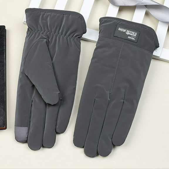 Lilgiuy Winter Gloves for Men Touch-Screen Windproof Warm Anti-Slip Cold Weather Mittens for Cycling Hiking Running