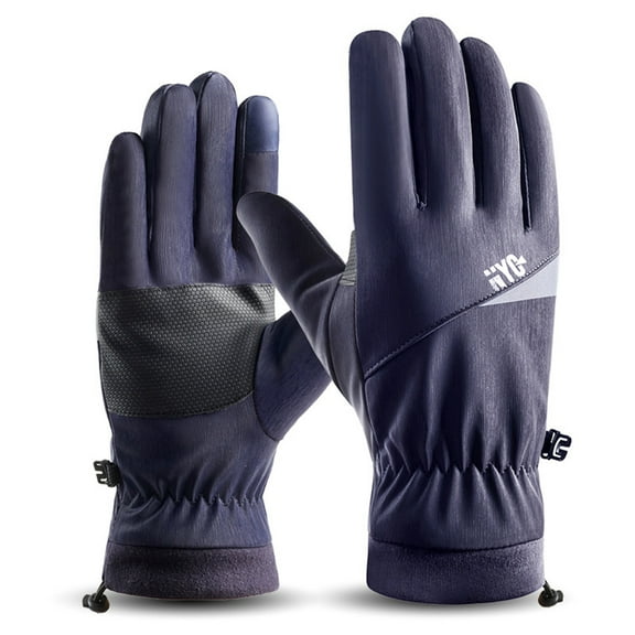 Lilgiuy Winter Gloves for Men Touch-Screen Windproof Warm Anti-Slip Cold Weather Mittens for Cycling Hiking Running