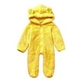 thumbnail image 1 of Lilgiuy Winter Newborn Baby Boy Girls Winter Fleece Jumpsuit Solid Hooded Romper Warm Outwear Yellow Clearance under 5$, 1 of 7