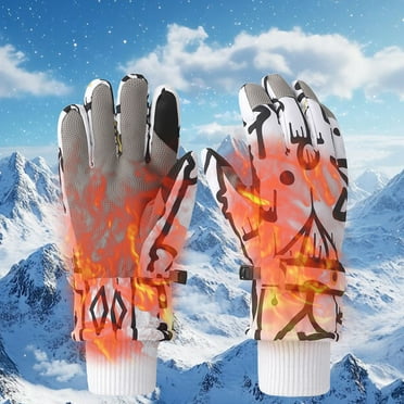 Lilgiuy Winter Ski Snow Gloves for Men Women, 10-Finger Waterproof Windproof Touchscreen Snowboard Skiing Cycling Gloves Insulated Winter Warm Snowmobile Gloves for Cold Weather