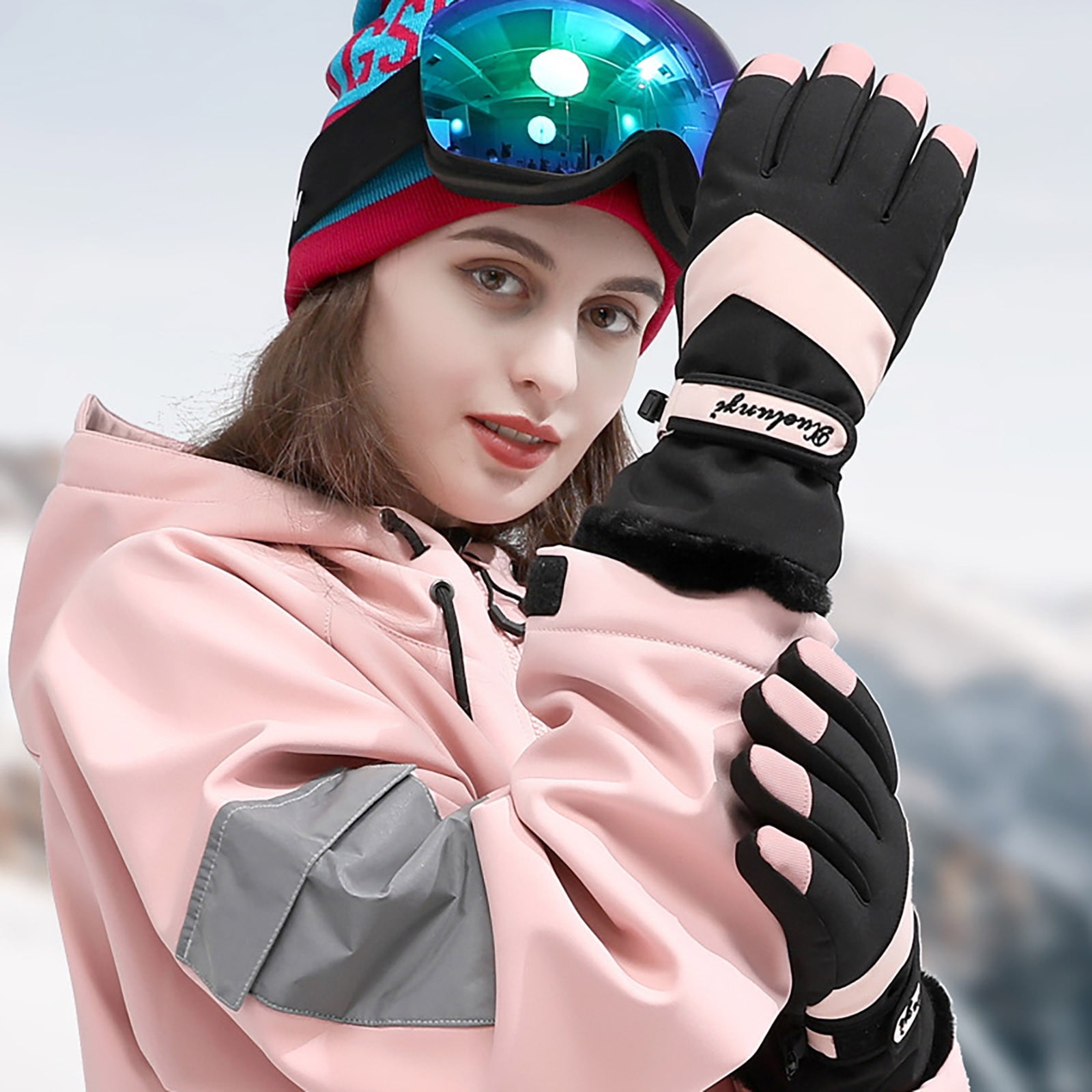 Lilgiuy Winter Ski Snow Gloves for Men Women New Winter Waterproof Cold