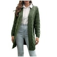 thumbnail image 1 of Lilgiuy Woman Long Sleeves Solid Color Loose Tops Blouse Sweater Cardigan，Army Green,6 2022 Fall Winter, 1 of 5