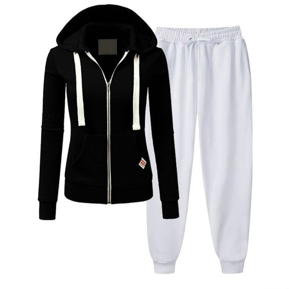 Lilgiuy Women 2 Piece Outfits Hoodie Sweatshirt Tracksuit & Oversized Jogger Sweatpants Workout Set with Pockets for Hanging Out