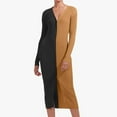thumbnail image 1 of Lilgiuy Women Autumn And Winter Soild Long Sleeve V-Neck Casual Dress, 1 of 5