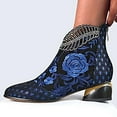 thumbnail image 1 of Lilgiuy Women Boots Retro Embroidered Rhinestone Thick Heel Shoes Boots Plus Size Boots，Blue，9.5 Dresses for 2022, 1 of 5