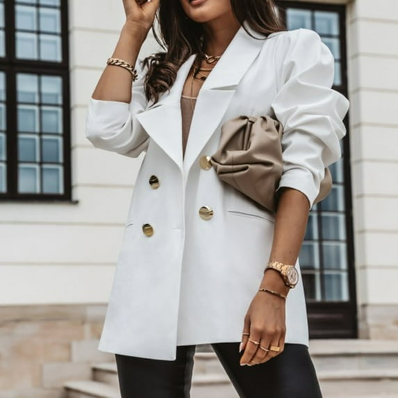 Lilgiuy Women Casua Solidl Long Sleeve Bottons Loose Hoodless Outwear Tops for Going Out