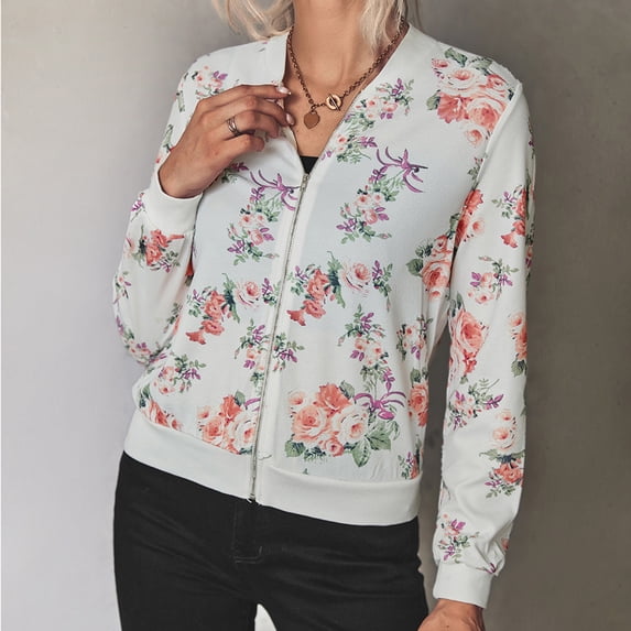 Lilgiuy Women Casual Comfortable Print Long Sleeve Tops Jacket Outwear Winter Dresses for 2022