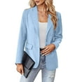 thumbnail image 1 of Lilgiuy Women Casual Comfortable Soild Long Sleeve Tops Jacket Outwear Blue，8（L） Winter Clothes for 2022, 1 of 5