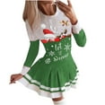 thumbnail image 1 of Lilgiuy Women Casual Dress Christmas Printed O-Neck Pleated Skirt Long Sleeve Dress, 1 of 5