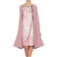 thumbnail image 1 of Lilgiuy Women Casual Floral Print Round Neck Sleeveles Dress Solid Chiffon Two-Piece Set 2022 Fall Winter, 1 of 5