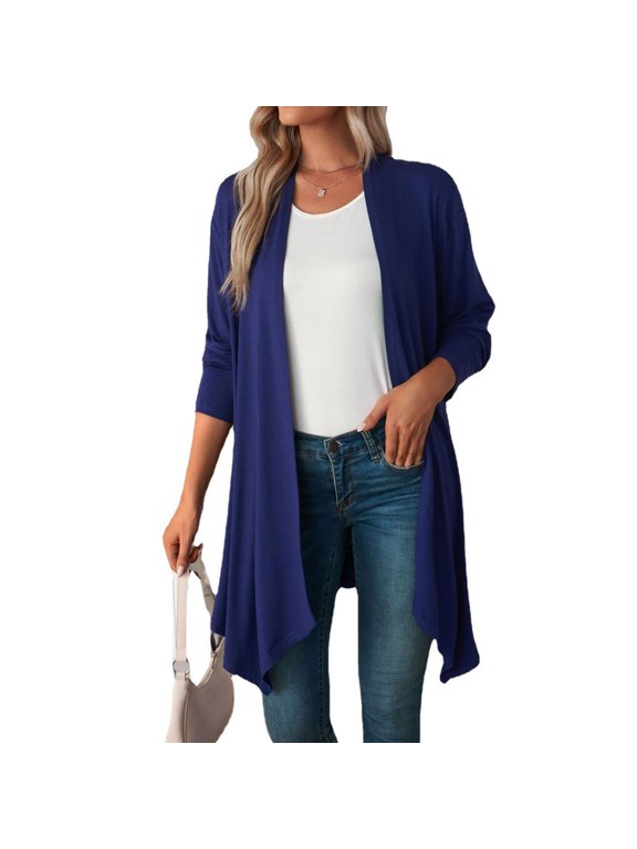 Women Casual Jackets Open Front Sleeve Solid Blouse Tops Coat Gifts for Your Girlfriend Wife Mom