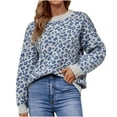 thumbnail image 1 of Lilgiuy Women Casual Leopard Print Sweatshirt Pullover Long Sleeve Shirt Tops Blouse,Gray,6 2022 Fall Winter, 1 of 5