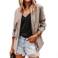 thumbnail image 1 of Lilgiuy Women Casual Long Sleeve Solid Turndown Collar Buttons Coat(Khaki,4) Winter Fashion 2022, 1 of 5