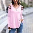 thumbnail image 1 of Lilgiuy Women Casual Long Sleeve V-Neck Zipper Hollow Out T-Shirt Blouse Tops Work Wear, 1 of 4