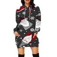thumbnail image 1 of Lilgiuy Women Casual Loose Long Sleeve Printing Drawstring Hooded Dress Dark Gray Fall Dresses for 2022 Spring Winter, 1 of 5