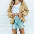 thumbnail image 1 of Lilgiuy Women Casual Pockets Long Sleeve Casual Solid Coat Cardigan Blouse(Khaki,4) Winter Clothes for 2022, 1 of 5