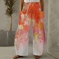 thumbnail image 1 of Lilgiuy Women Casual Printing Pockets Elastic Mid-Waist Comfortable Wide-Legged Loose Pants Petite Classic Fit Proportioned Pant, 1 of 4