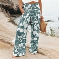 thumbnail image 1 of Lilgiuy Women Casual Printing Pockets Elastic Waist Comfortable Straight Loose Pants for Hiking Biker Golf, 1 of 5