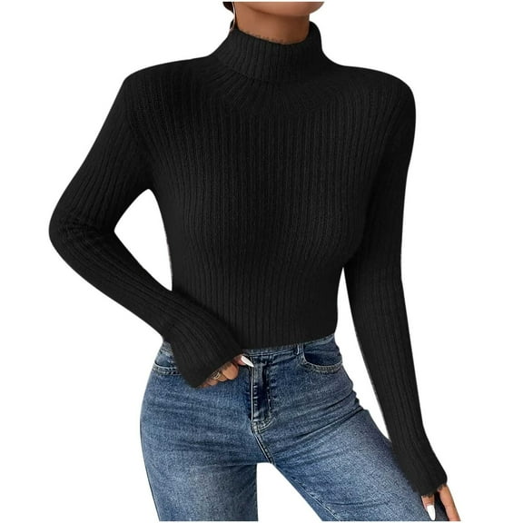Lilgiuy Women Casual Soild Pullover Long Sleeve Round-Neck Sweater Fall Dresses for 2022 Spring Winter